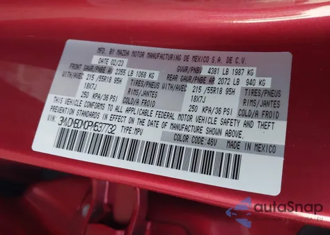 2023 Mazda Cx-30 2.5 S Premium из США, поврежденный, VIN 3MVDMBDM0PM537732